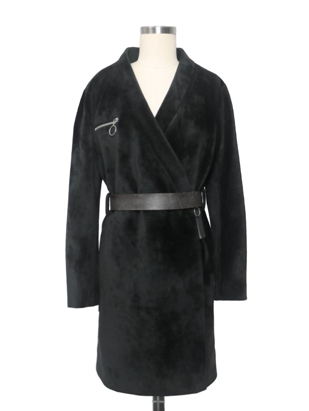 Maje soft velvet wrap coat
